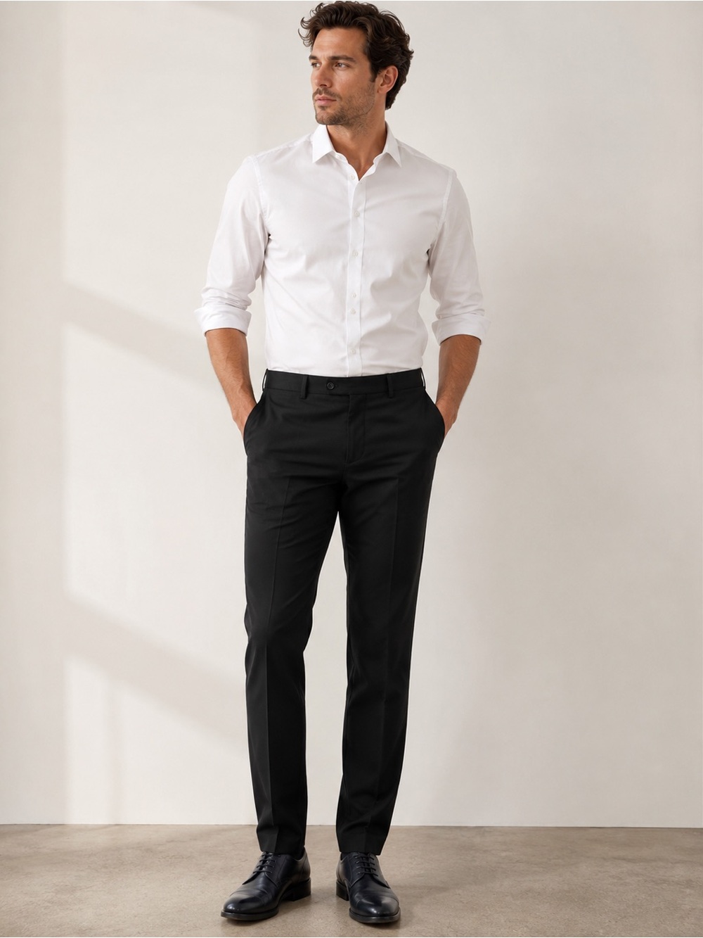 Pronto Uomo Couture Black Wool Dress Pants Size 36